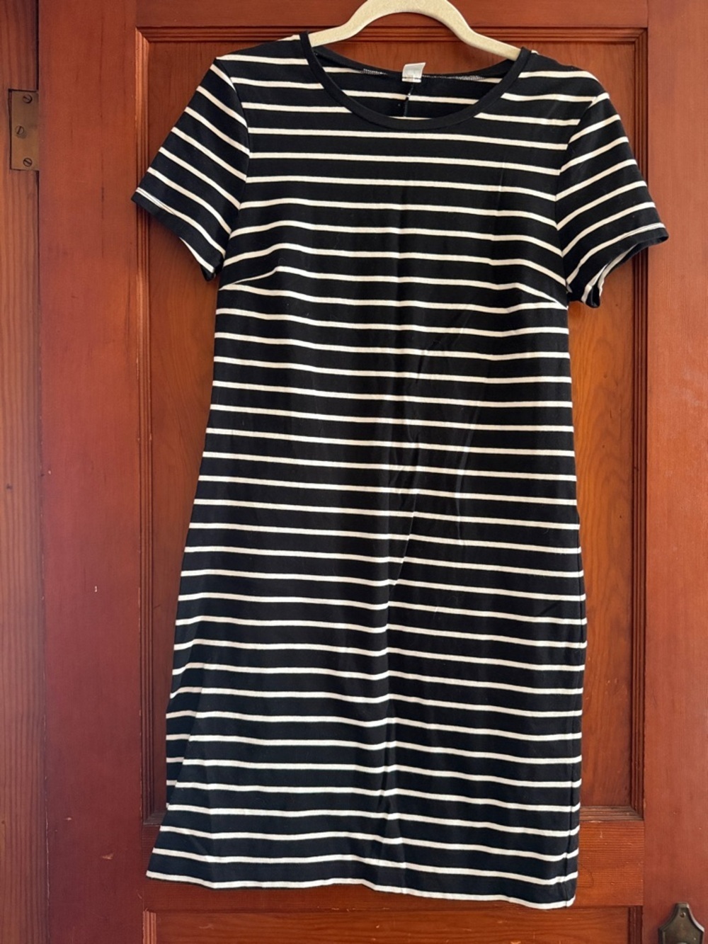Old Navy Black and White Striped T-Shirt Dress Size Medium